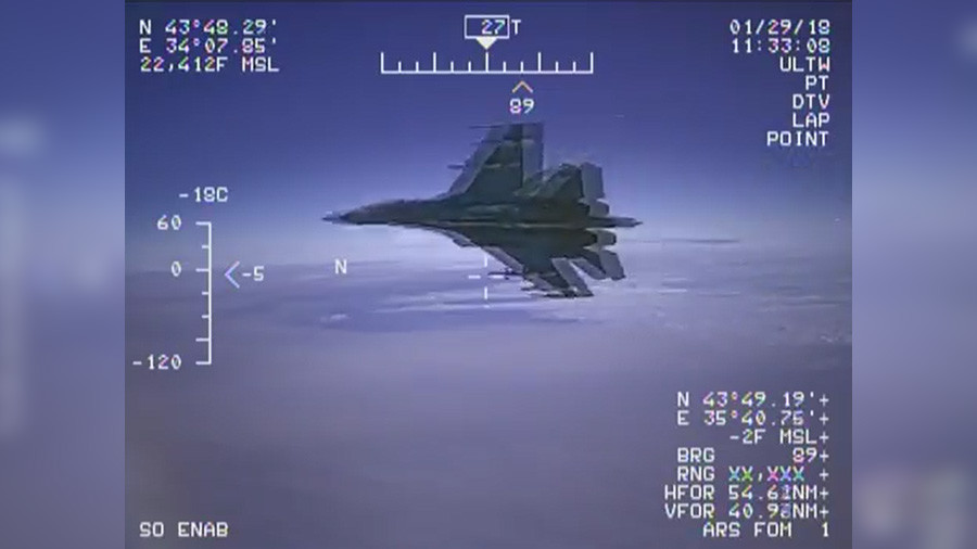 Pentagon releases footage of Russian Su-27 intercepting US spy plane over Black Sea (VIDEO)